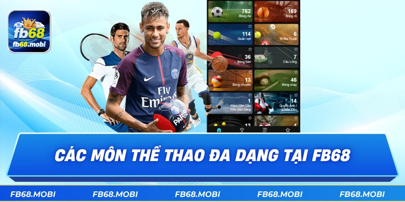 Các môn thể thao đa dạng tại fb68