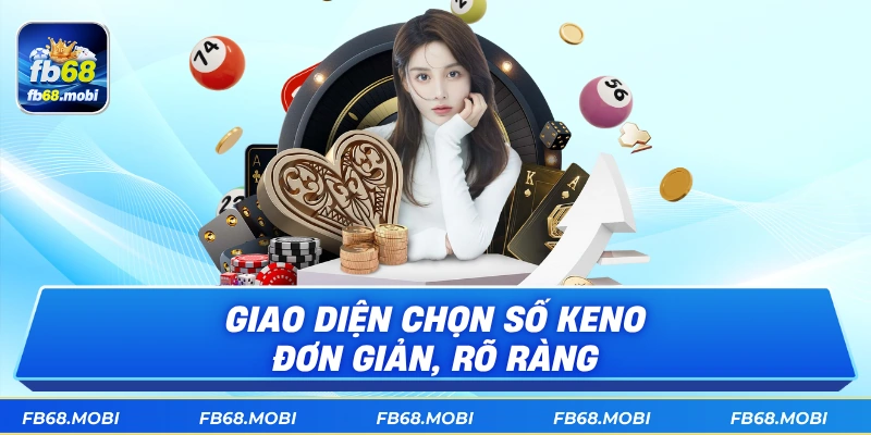 Giao diện chọn số keno đơn giản, rõ ràng