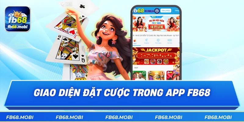Giao diện đặt cược trong app fb68